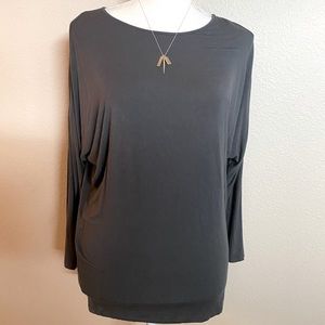 Soft gray cold shoulder top